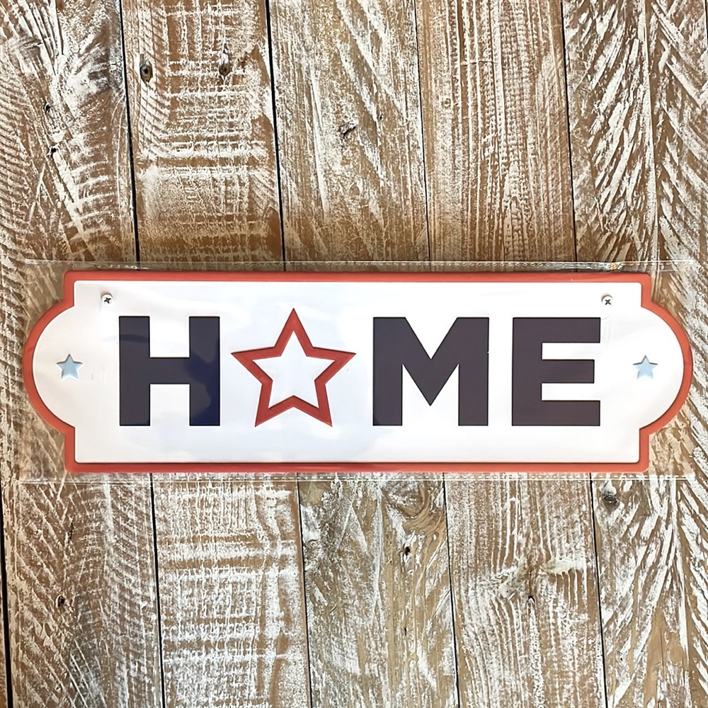 🇺🇸HOME Americana Metal Sign🇺🇸 NWT~10”x3”
